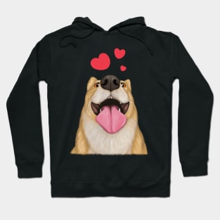 Corgi love - goofy dog portrait illustrated Hoodie